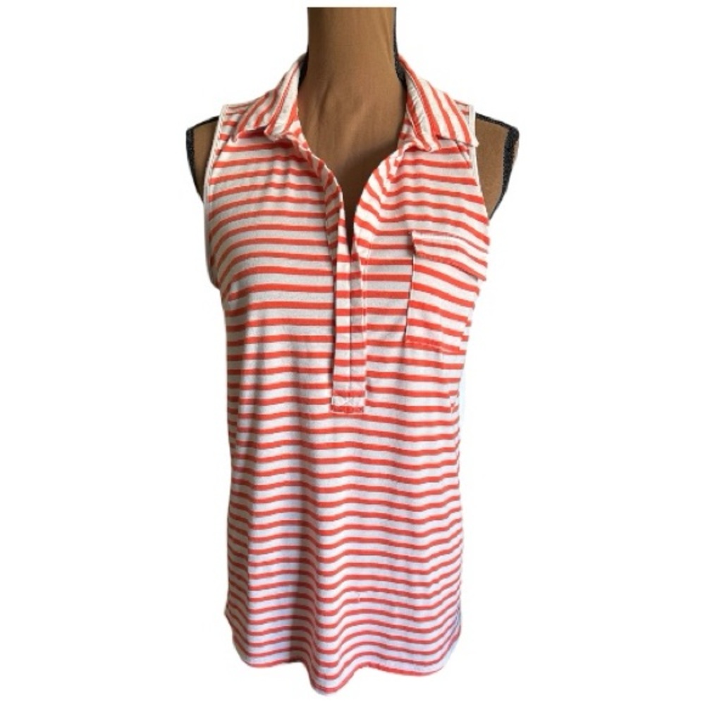 🌼 (4/$20) Verve: Striped Sleeveless Top in Orange and Off-White